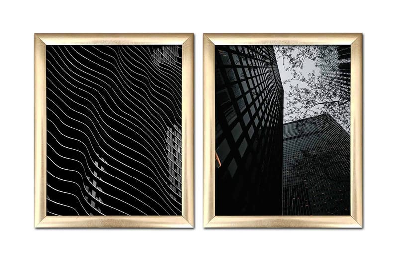 Taulu Building kehyksellä 2-pak Monivärinen, 23,5x28,5 cm