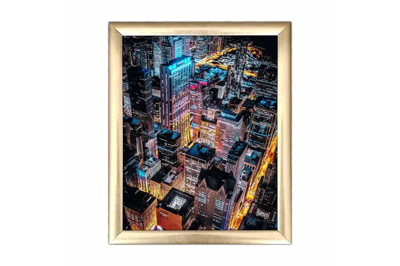 Taulu City kehyksellä Monivärinen, 23,5x28,5 cm