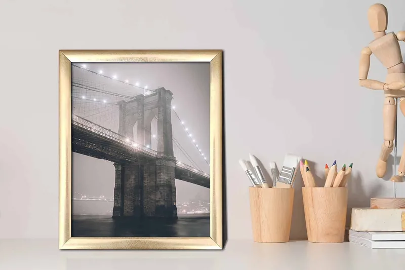 Taulu City kehyksellä Monivärinen - 23,5x28,5 cm - Sisustustuotteet - Taulu & taide