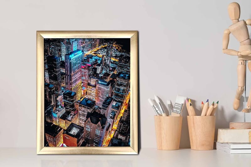 Taulu City kehyksellä Monivärinen - 23,5x28,5 cm - Sisustustuotteet - Taulu & taide