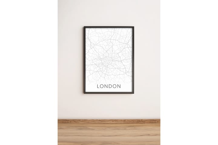 Taulu City kehyksellä Monivärinen - 36x51 cm - Taulu & taide