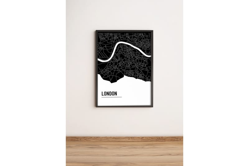 Taulu City kehyksellä Monivärinen, 36x51 cm