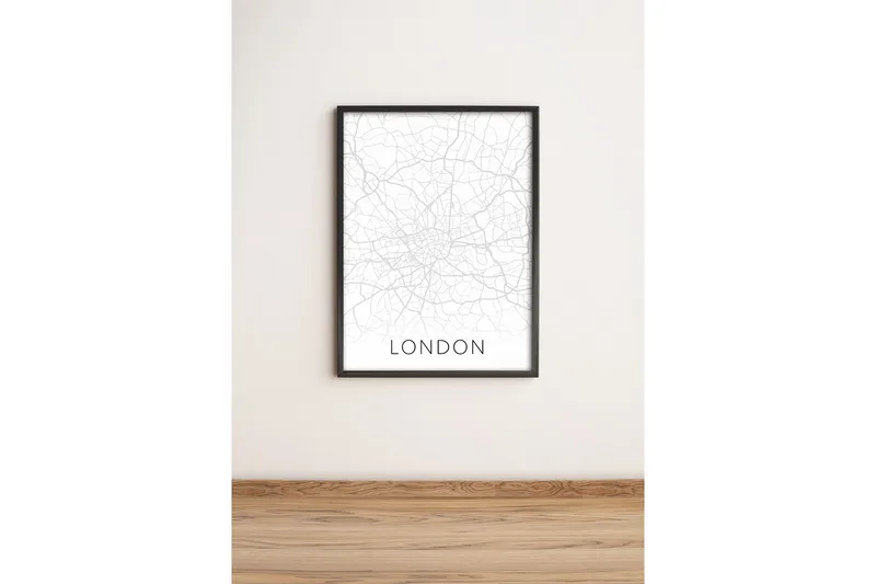 Taulu City kehyksellä Monivärinen, 36x51 cm