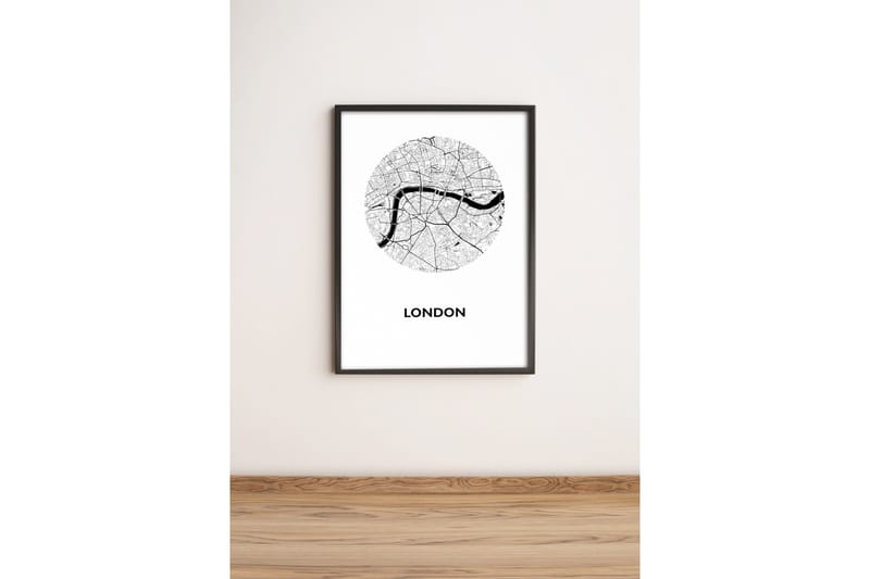 Taulu City kehyksellä Monivärinen, 36x51 cm