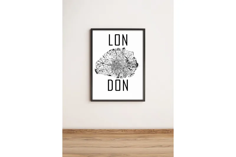 Taulu City kehyksellä Monivärinen - 36x51 cm - Sisustustuotteet - Taulu & taide