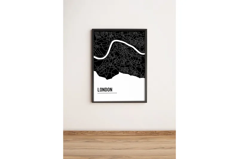 Taulu City kehyksellä Monivärinen - 36x51 cm - Sisustustuotteet - Taulu & taide