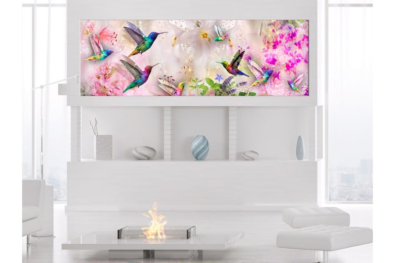 Taulu Colourful Hummingbirds (1 Part) Narrow 135x45, Artgeist sp. z o. o.