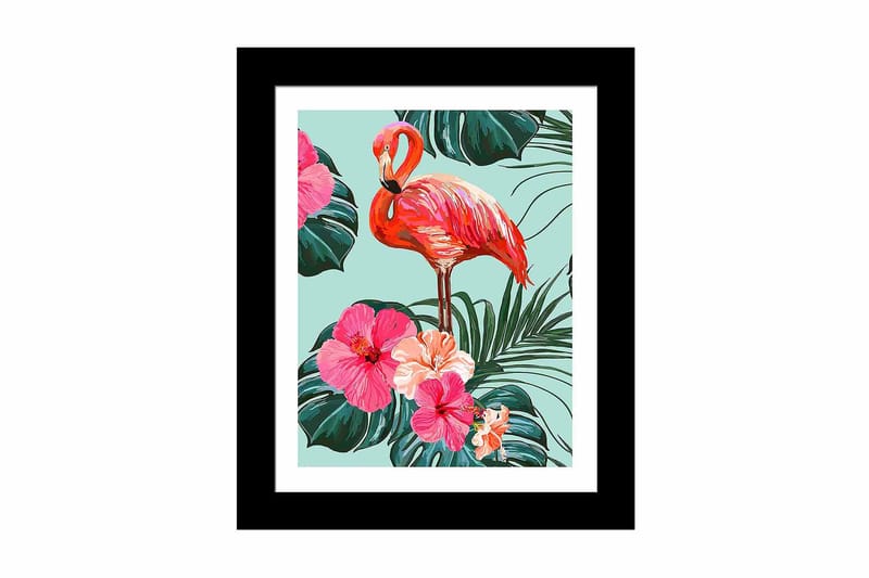 Taulu Floral Animal kehyksellä Monivärinen - 23,5x28,5 cm - Sisustustuotteet - Taulu & taide