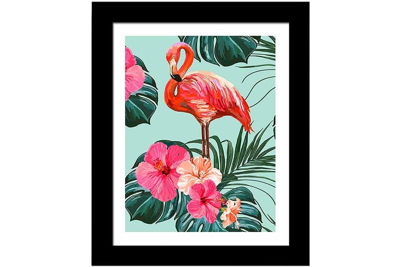 Taulu Floral Animal kehyksellä Monivärinen - 23,5x28,5 cm - Sisustustuotteet - Taulu & taide