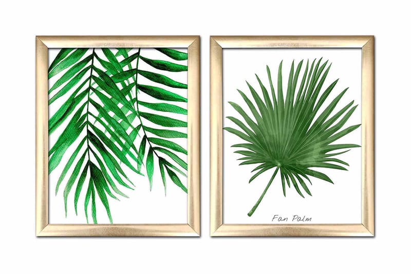 Taulu Floral kehyksellä 2-pak Monivärinen, 23,5x28,5 cm