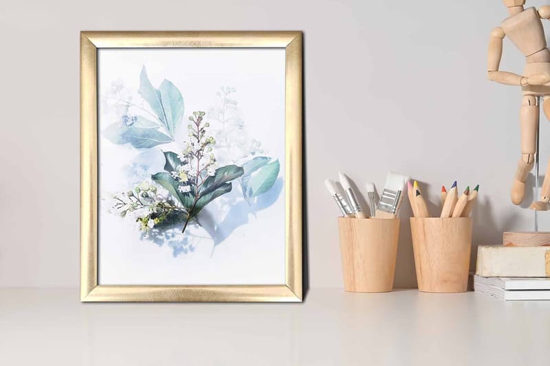 Taulu Floral kehyksellä Monivärinen - 23,5x28,5 cm - Sisustustuotteet - Taulu & taide