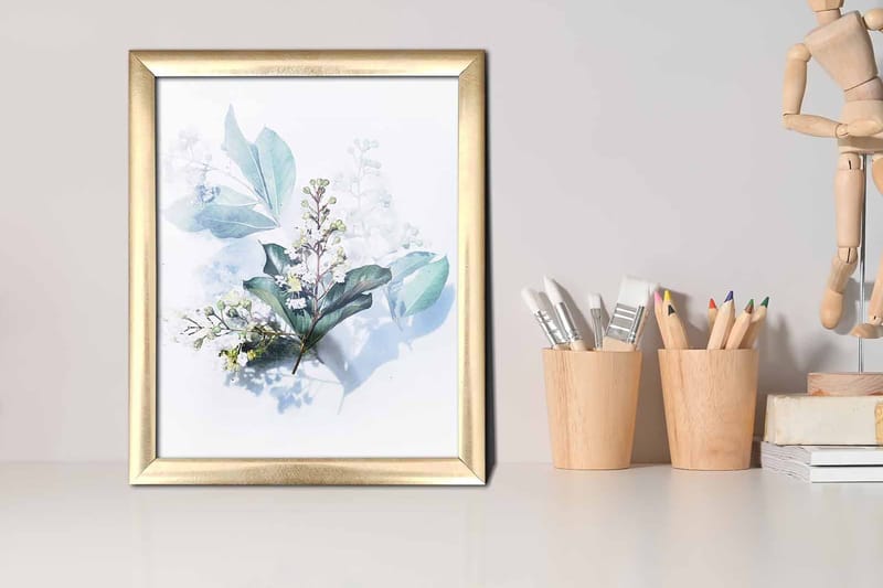 Taulu Floral kehyksellä Monivärinen - 23,5x28,5 cm - Sisustustuotteet - Taulu & taide