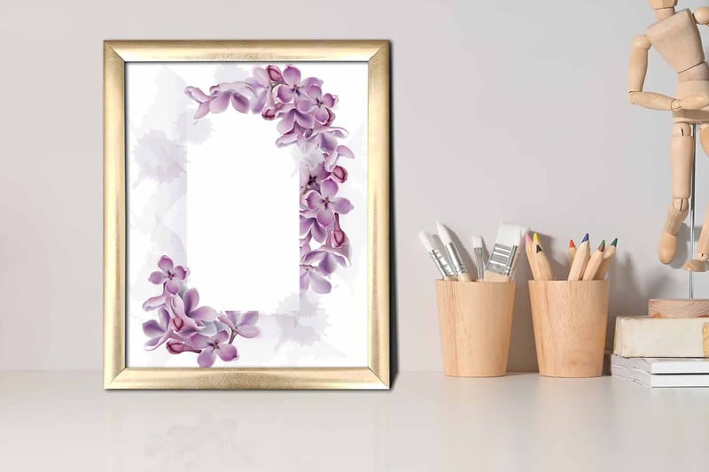 Taulu Floral kehyksellä Monivärinen - 23,5x28,5 cm - Sisustustuotteet - Taulu & taide