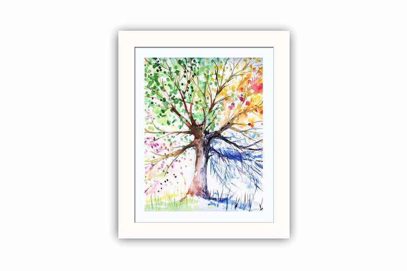 Taulu Floral kehyksellä Monivärinen - 23,5x28,5 cm - Sisustustuotteet - Taulu & taide