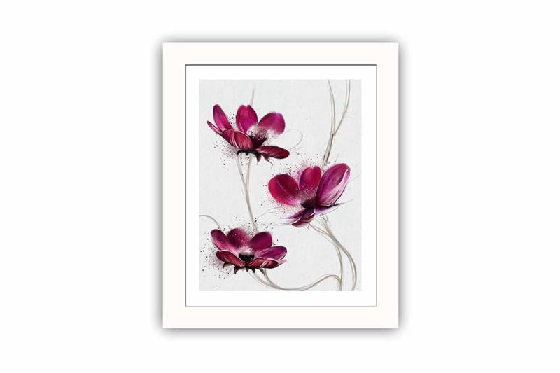 Taulu Floral kehyksellä Monivärinen - 23,5x28,5 cm - Sisustustuotteet - Taulu & taide