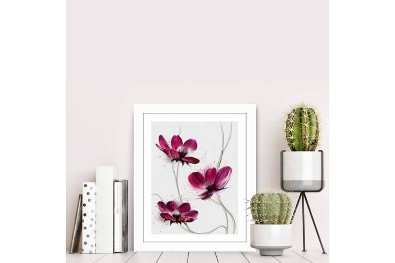Taulu Floral kehyksellä Monivärinen - 23,5x28,5 cm - Sisustustuotteet - Taulu & taide