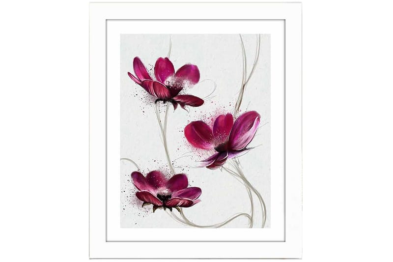 Taulu Floral kehyksellä Monivärinen - 23,5x28,5 cm - Sisustustuotteet - Taulu & taide