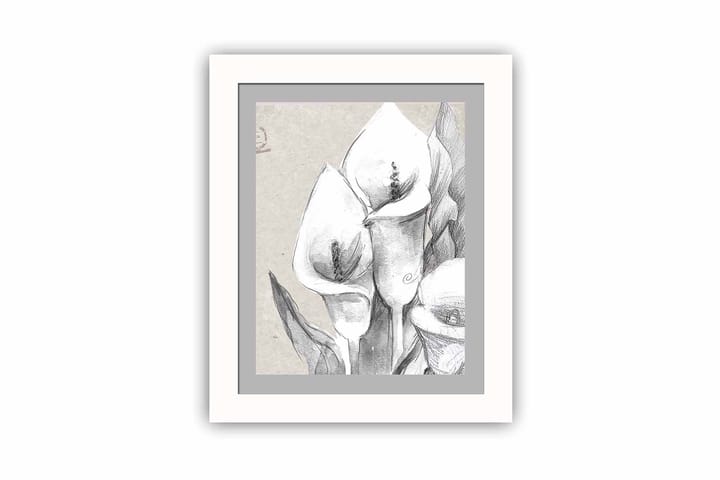 Taulu Floral kehyksellä Monivärinen - 23,5x28,5 cm - Taulu & taide
