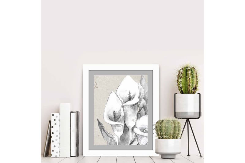 Taulu Floral kehyksellä Monivärinen - 23,5x28,5 cm - Sisustustuotteet - Taulu & taide