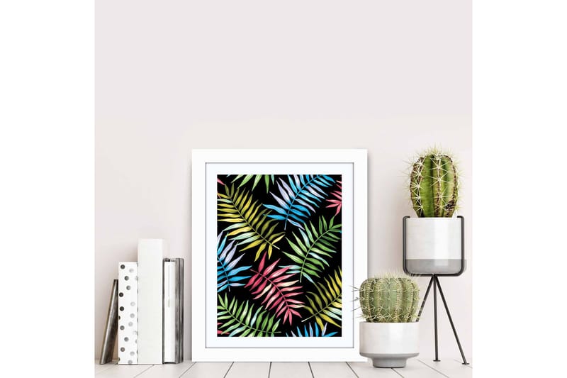 Taulu Floral kehyksellä Monivärinen - 23,5x28,5 cm - Sisustustuotteet - Taulu & taide