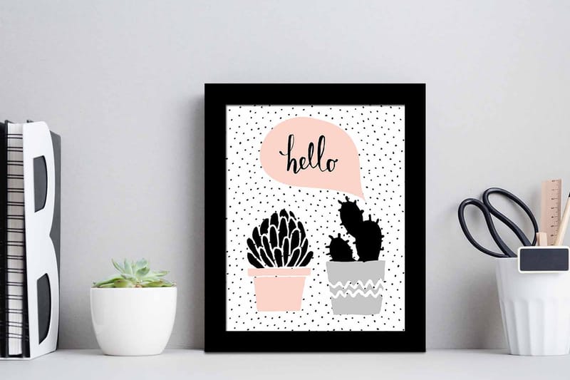 Taulu Floral kehyksellä Monivärinen - 23,5x28,5 cm - Sisustustuotteet - Taulu & taide