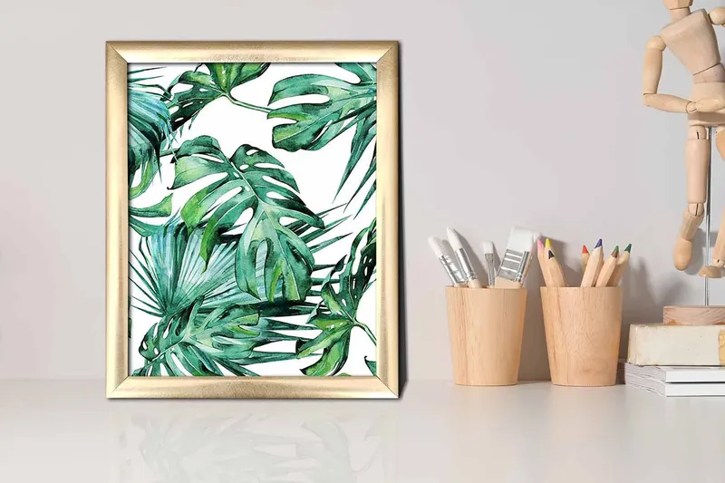 Taulu Floral kehyksellä Monivärinen - 23,5x28,5 cm - Sisustustuotteet - Taulu & taide