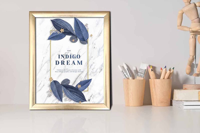 Taulu Floral kehyksellä Monivärinen - 23,5x28,5 cm - Sisustustuotteet - Taulu & taide