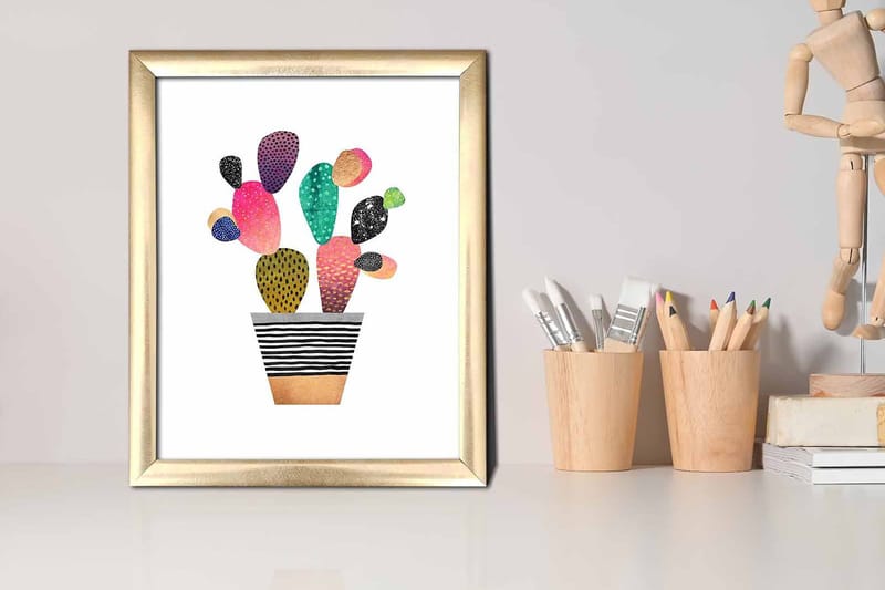 Taulu Floral kehyksellä Monivärinen - 23,5x28,5 cm - Sisustustuotteet - Taulu & taide