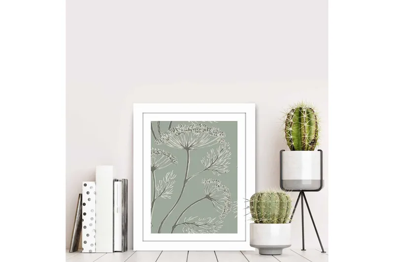 Taulu Floral kehyksellä Monivärinen - 23,5x28,5 cm - Sisustustuotteet - Taulu & taide
