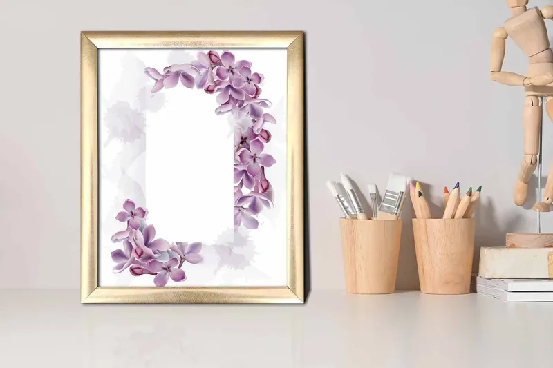 Taulu Floral kehyksellä Monivärinen - 23,5x28,5 cm - Sisustustuotteet - Taulu & taide