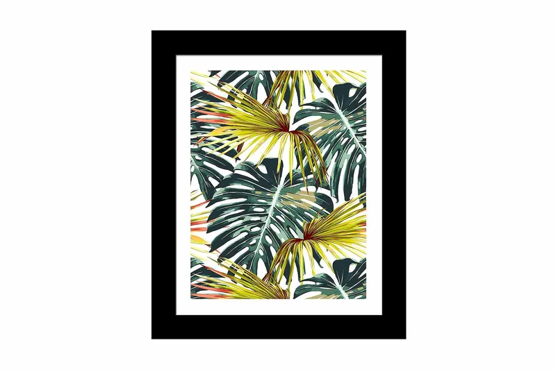 Taulu Floral kehyksellä Monivärinen, 23,5x28,5 cm