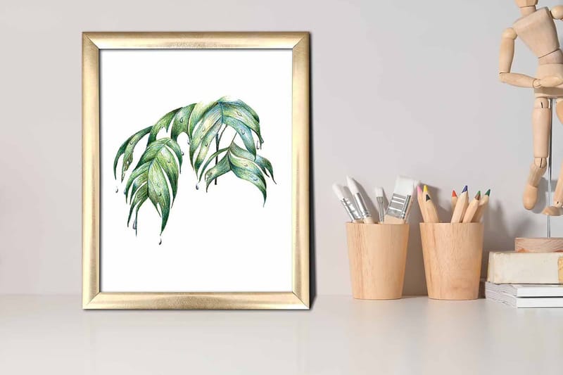 Taulu Floral kehyksellä Monivärinen - 23,5x28,5 cm - Sisustustuotteet - Taulu & taide