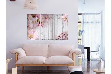 Taulu Flowers On Boards 3 Parts 120x80 - Artgeist sp. z o. o. - Sisustustuotteet - Taulu & taide - Canvas-taulu