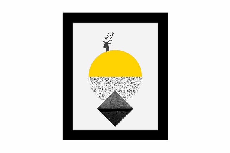 Taulu Geometric kehyksellä Monivärinen, 23,5x28,5 cm