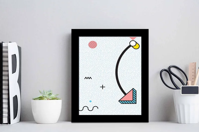 Taulu Geometric kehyksellä Monivärinen - 23,5x28,5 cm - Sisustustuotteet - Taulu & taide
