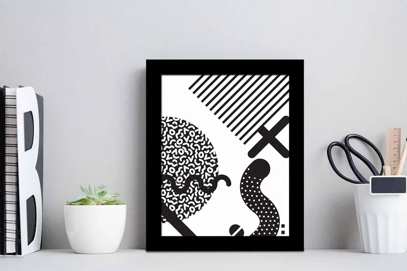 Taulu Geometric kehyksellä Monivärinen - 23,5x28,5 cm - Sisustustuotteet - Taulu & taide