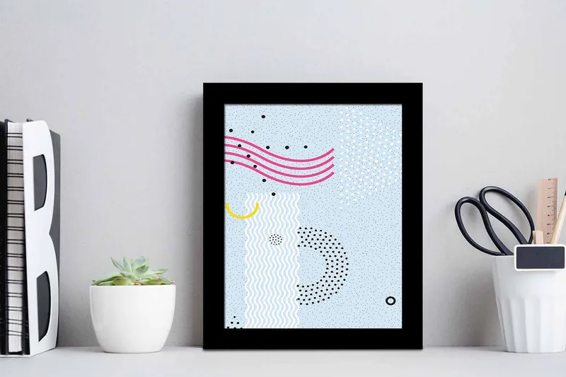Taulu Geometric kehyksellä Monivärinen - 23,5x28,5 cm - Sisustustuotteet - Taulu & taide