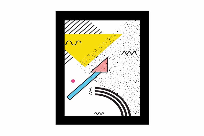 Taulu Geometric kehyksellä Monivärinen - 23,5x28,5 cm - Sisustustuotteet - Taulu & taide