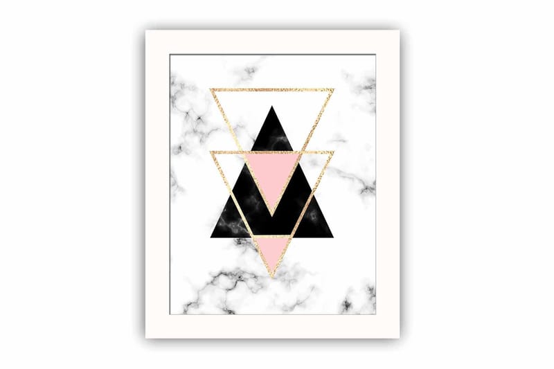 Taulu Geometric kehyksellä Monivärinen - 23,5x28,5 cm - Sisustustuotteet - Taulu & taide
