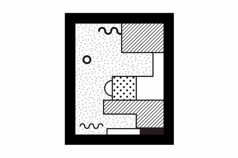 Taulu Geometric kehyksellä Monivärinen - 23,5x28,5 cm - Sisustustuotteet - Taulu & taide