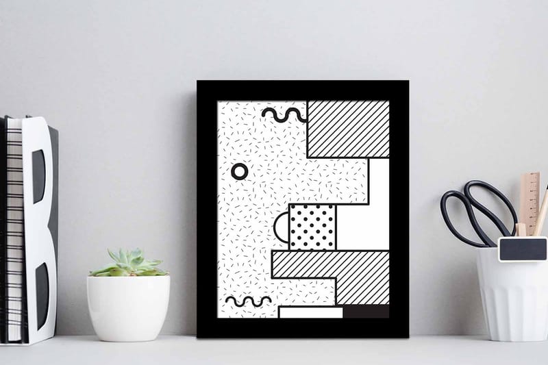 Taulu Geometric kehyksellä Monivärinen - 23,5x28,5 cm - Sisustustuotteet - Taulu & taide