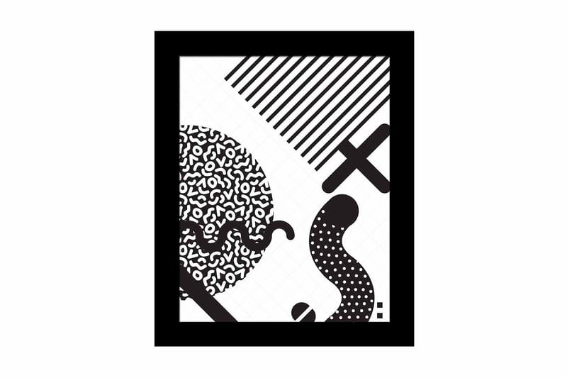 Taulu Geometric kehyksellä Monivärinen - 23,5x28,5 cm - Sisustustuotteet - Taulu & taide