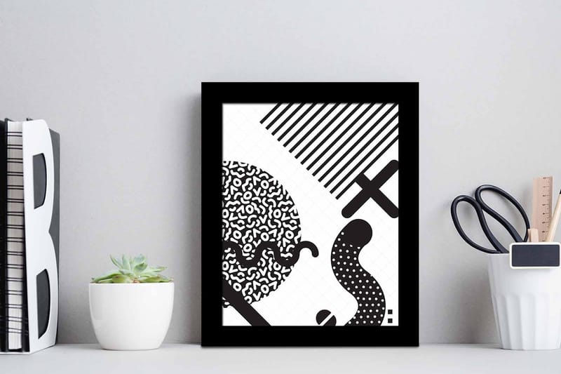 Taulu Geometric kehyksellä Monivärinen - 23,5x28,5 cm - Sisustustuotteet - Taulu & taide