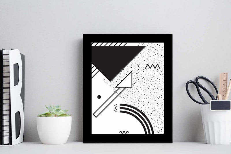 Taulu Geometric kehyksellä Monivärinen - 23,5x28,5 cm - Sisustustuotteet - Taulu & taide