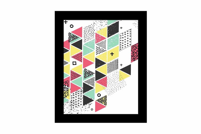 Taulu Geometric kehyksellä Monivärinen - 23,5x28,5 cm - Sisustustuotteet - Taulu & taide