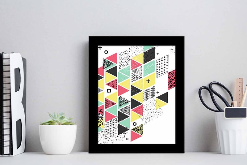 Taulu Geometric kehyksellä Monivärinen - 23,5x28,5 cm - Sisustustuotteet - Taulu & taide