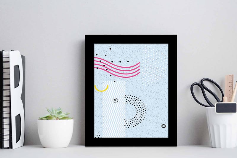 Taulu Geometric kehyksellä Monivärinen - 23,5x28,5 cm - Sisustustuotteet - Taulu & taide