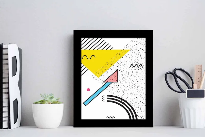 Taulu Geometric kehyksellä Monivärinen - 23,5x28,5 cm - Sisustustuotteet - Taulu & taide