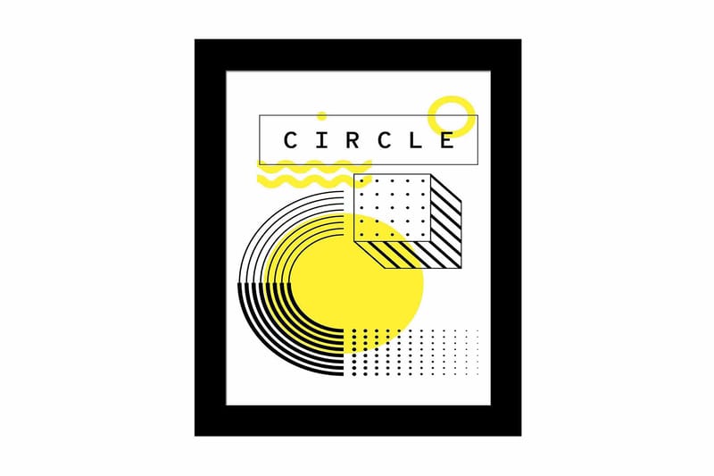 Taulu Geometric kehyksellä Monivärinen, 23,5x28,5 cm