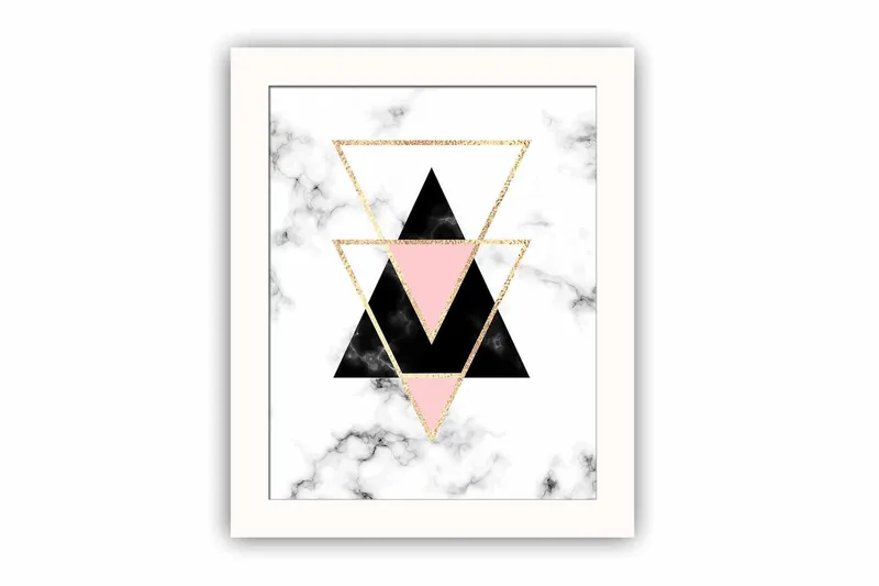 Taulu Geometric kehyksell ä Monivärinen, 23,5x28,5 cm